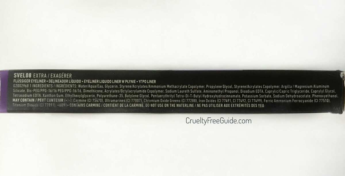 NYX Strictly Vinyl Eyeliner Eye Ingredients